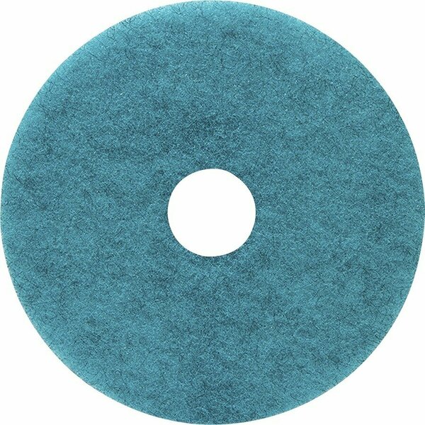 Genuine Joe Burnish Floor Pad - 17in Diameter - Blue, 5PK GJO18396